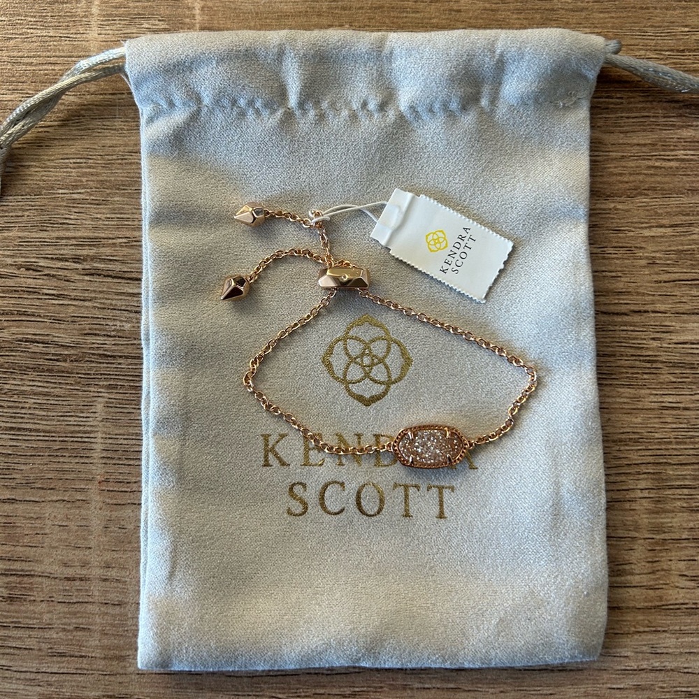 Kendra Scott Elaina Rose Gold Adjustable Chain Bracelet in Rose Gold